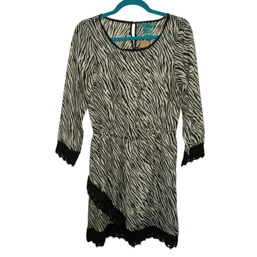 NWT‎ Turquoise Haven Zebra Animal Print Dress Large Boho